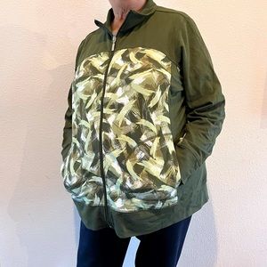 Denim and Co active jacket. 2X olive green lightweight